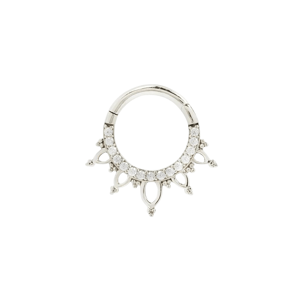 INDRA - CZ - SOLID 14KT GOLD CLICKER piercing-zone.com