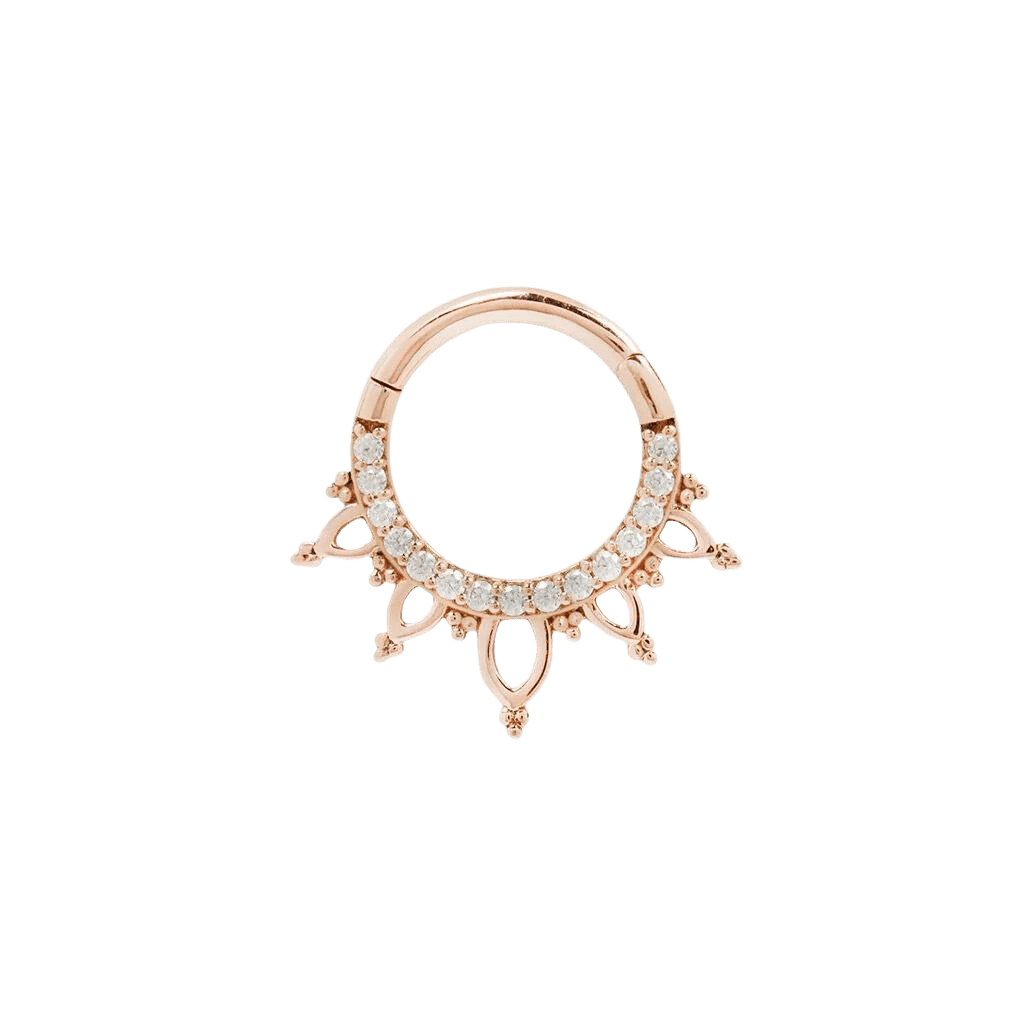 INDRA - CZ - SOLID 14KT GOLD CLICKER piercing-zone.com