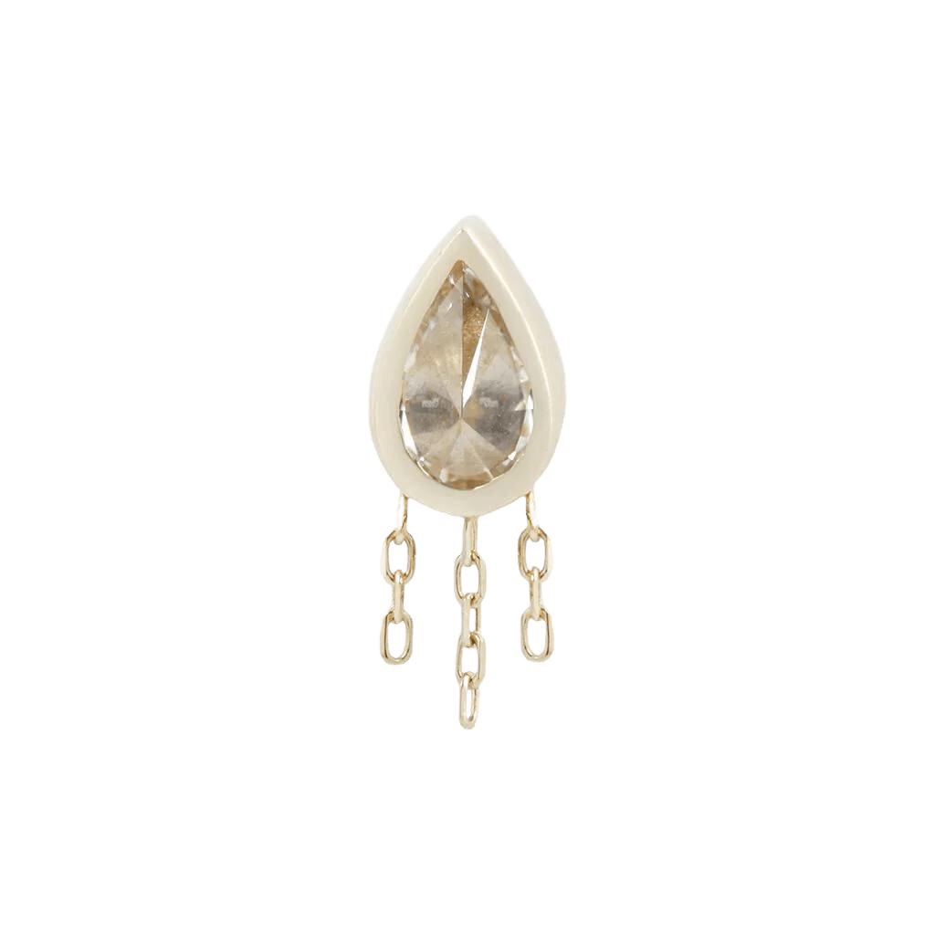 LET'S DANCE - CZ + CHAIN - THREADLESS END piercing-zone.com