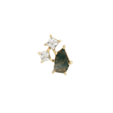 LYRA - MOSS AGATE + CZ - THREADLESS END piercing-zone.com