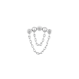 Rumors Threadless End in Lobe Piercing with Minimalist Stack
