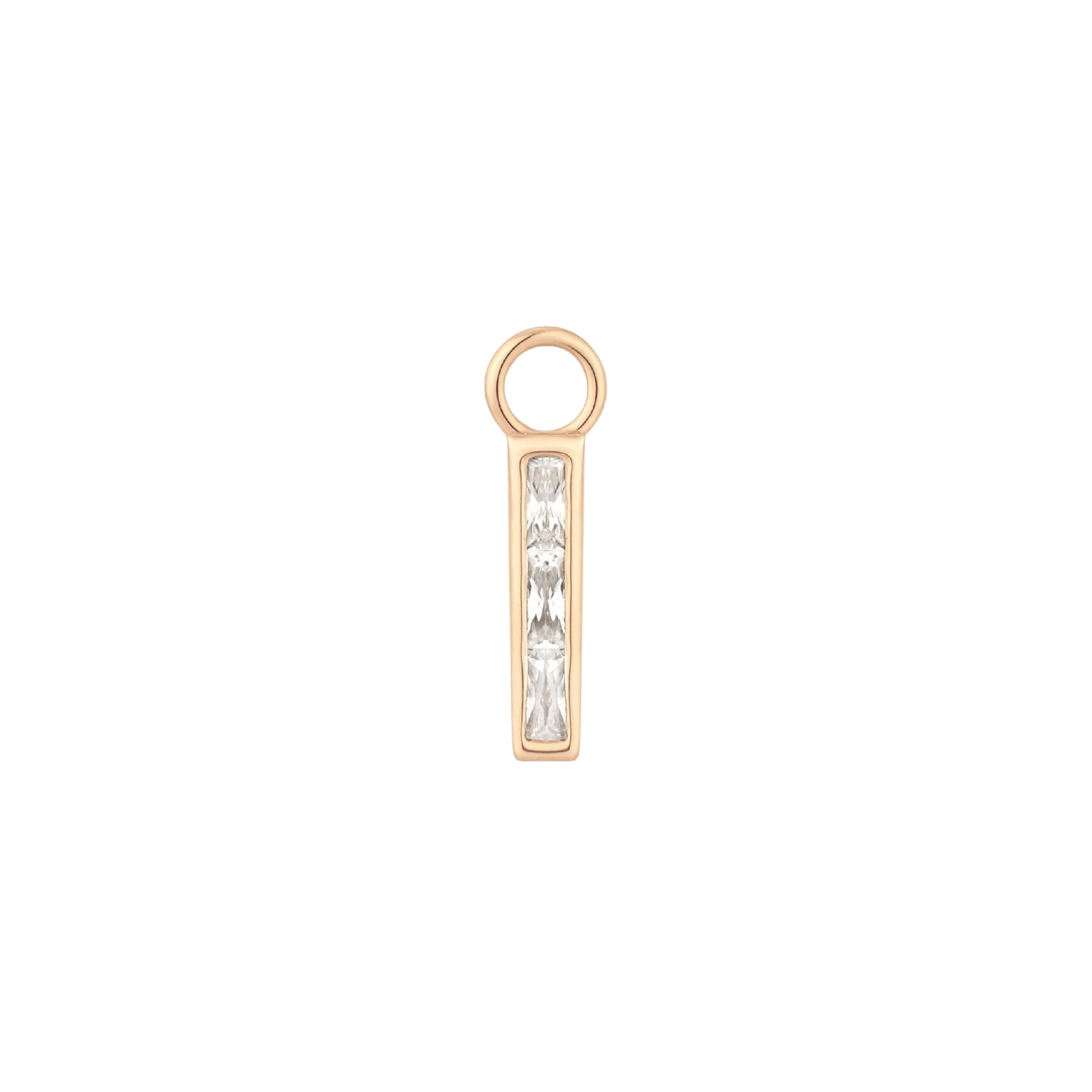 Side View of Charm Showing Gemstone Placement