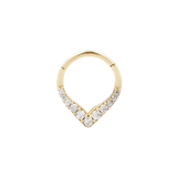 Yellow Gold Clicker with Ombré CZs – Studio Lighting Shot

