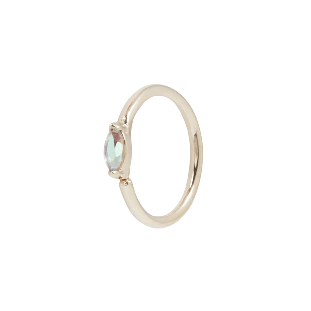 Zuri Seamless Ring – Mercury Mist Topaz in 14K Gold