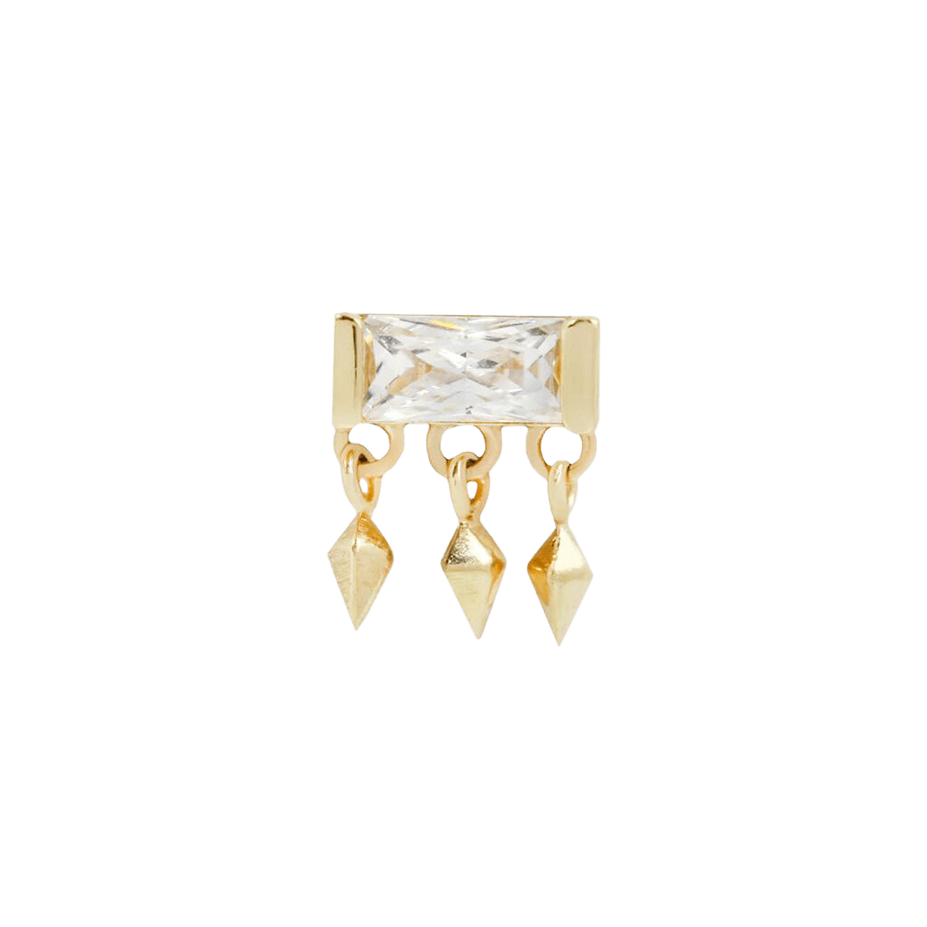 Aspen – 14K Gold & Swarovski CZ Threadless End