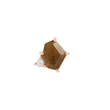 Elicit – 14K Gold Smokey Quartz & CZ Threadless End