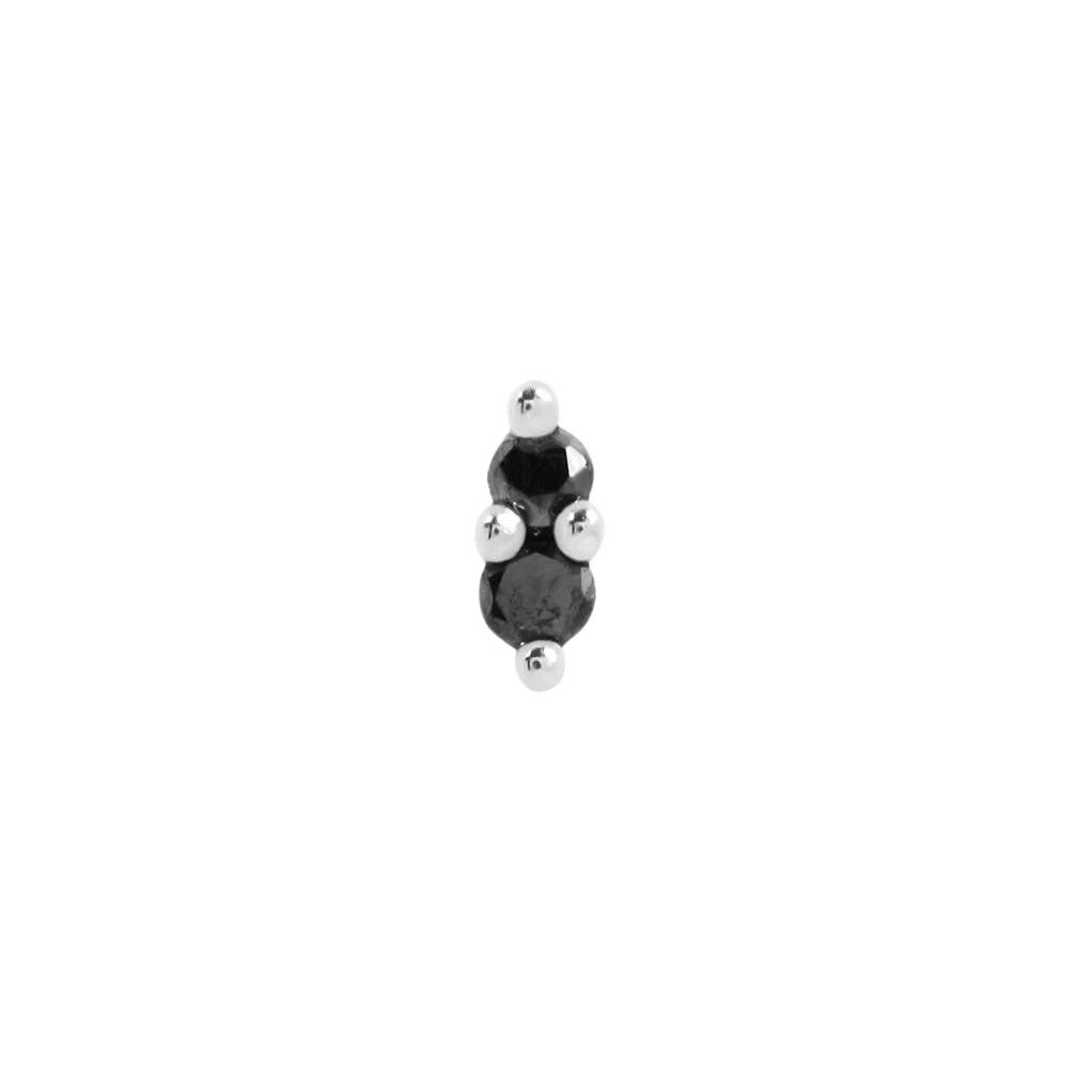 Mishka 2 – Black Diamond – Threadless End – 14K Gold