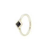 Mae – Black Spinel Seamless Ring – 14K Gold