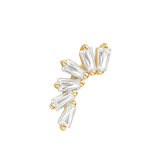 Six Sparkling Swarovski CZs – 14K Gold Threadless End