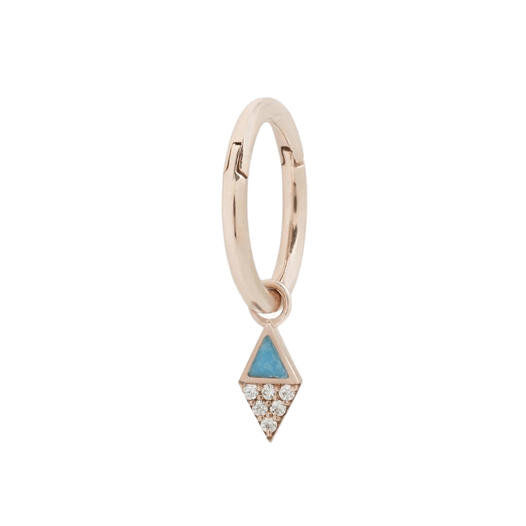 Almost Famous – 14K Gold Turquoise & CZ Dangle Accent