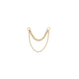 Diamond Cut + Side Chain – 14K Gold Double Chain Accent