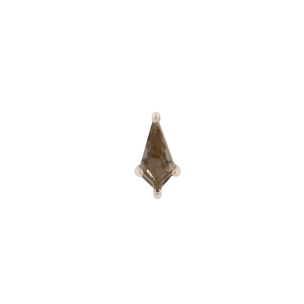 Mini Soho – Smokey Quartz – 14K Gold Threadless End