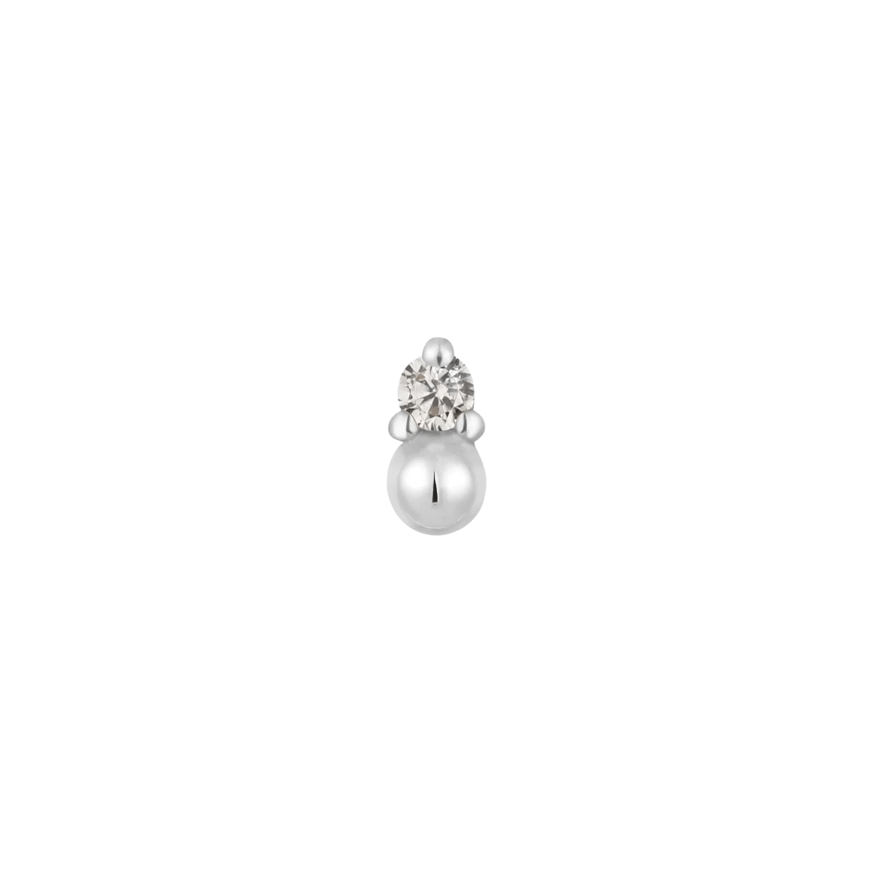 Babe 14K Gold Threadless End – Swarovski CZ Minimalist Stud