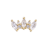 Alice – 14K Gold & White Sapphire Threadless End