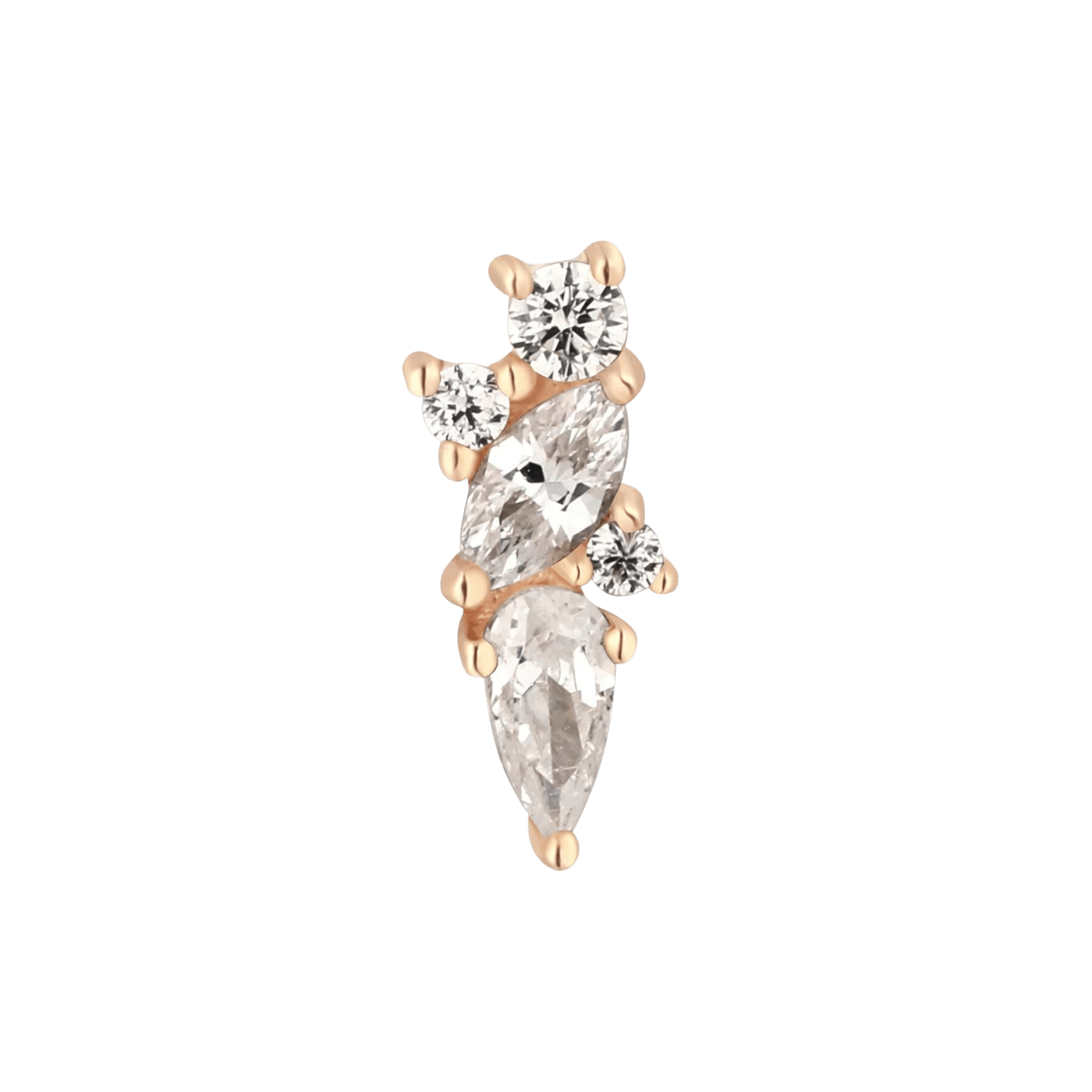 Visionary – 14K Gold CZ Threadless End