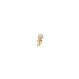 Paragon CZ Leaf-Inspired Threadless End – 14K Gold