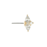 Ethereal – 14K Gold Forward-Facing CZ Threadless End