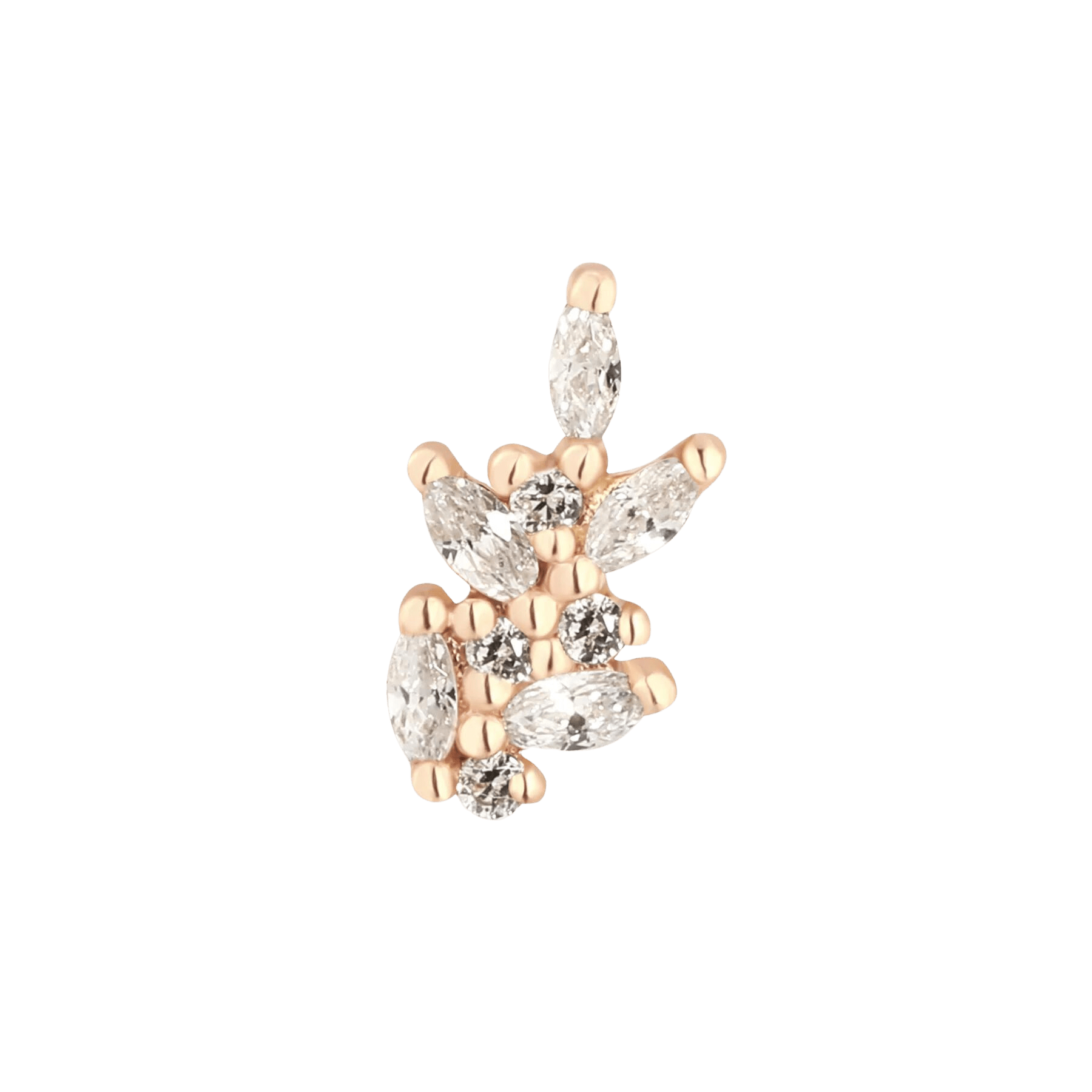 Wildflower – 14K Gold Threadless CZ Floral End