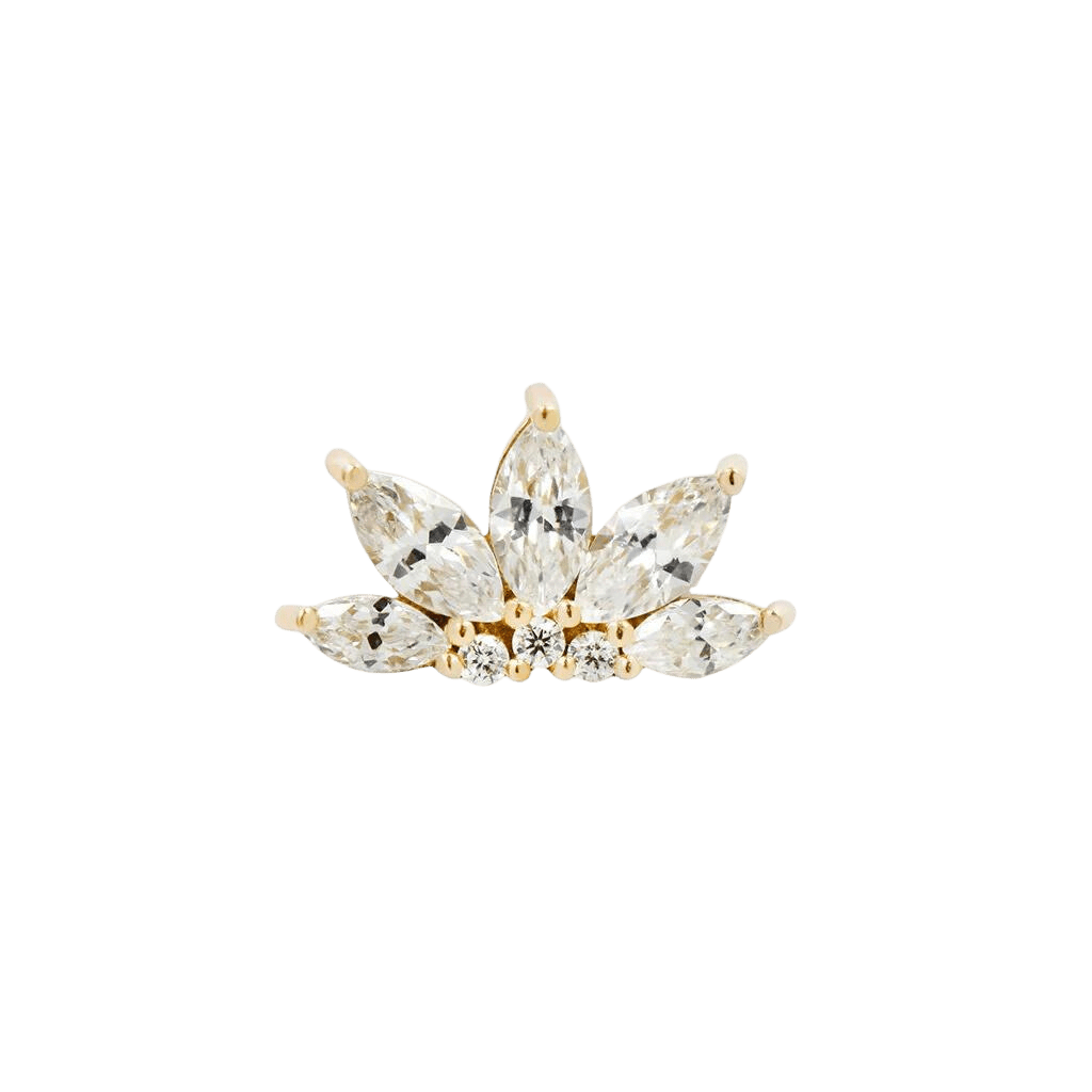 Valentina – 14K Gold CZ Threadless End