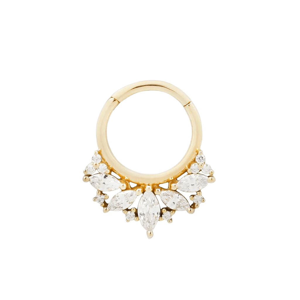 Elite – 14K Gold CZ Statement Clicker Ring