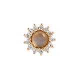 Delphine – 14K Gold Labradorite & White Sapphire Threadless End