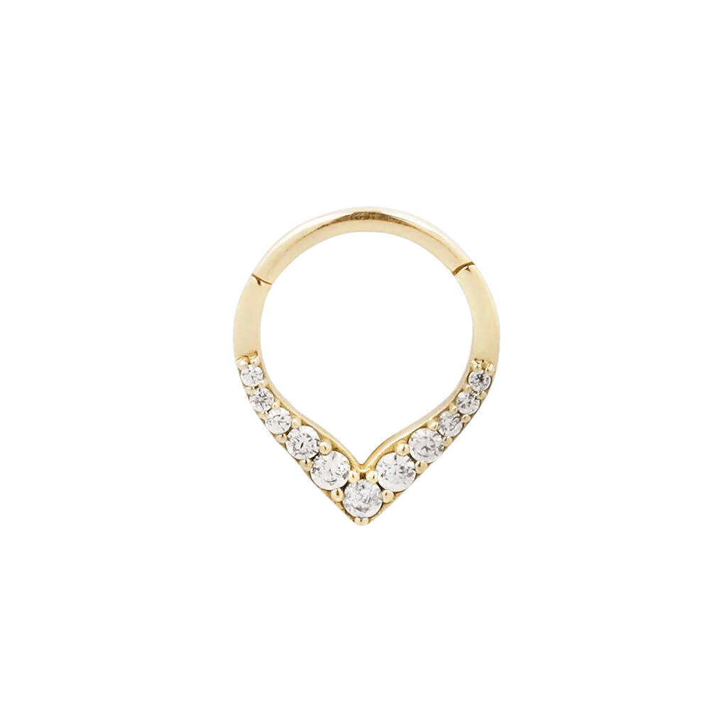 Rise + Shine - Cz - Solid 14Kt Gold Clicker