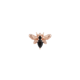 Bee Chic – Black Spinel 14K Gold Threadless End
