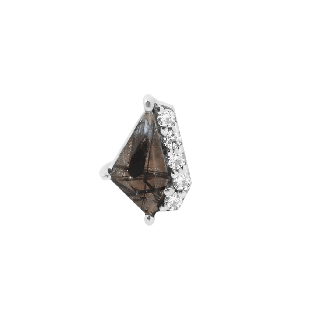 Elevate – 14K Gold Tourmalated Quartz & CZ Threadless End