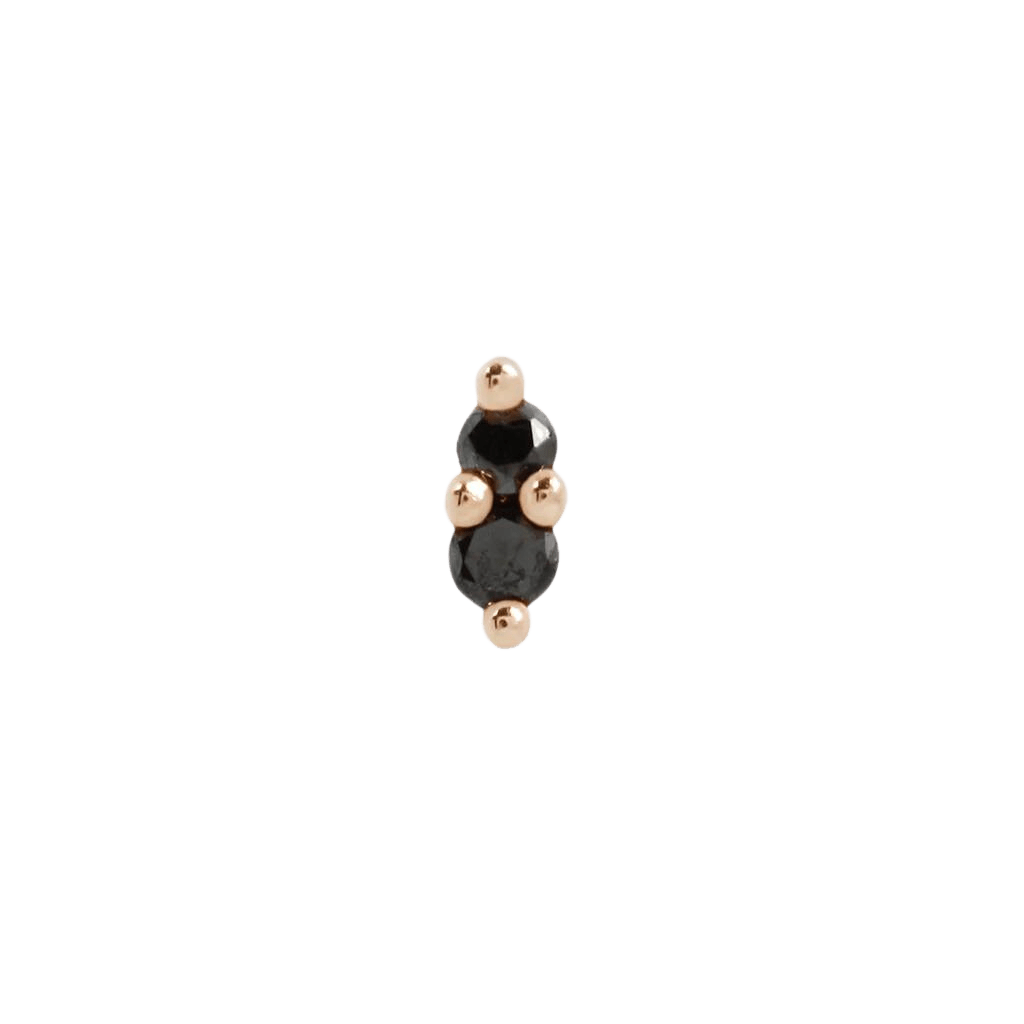 Mishka 2 – Black Diamond – Threadless End – 14K Gold
