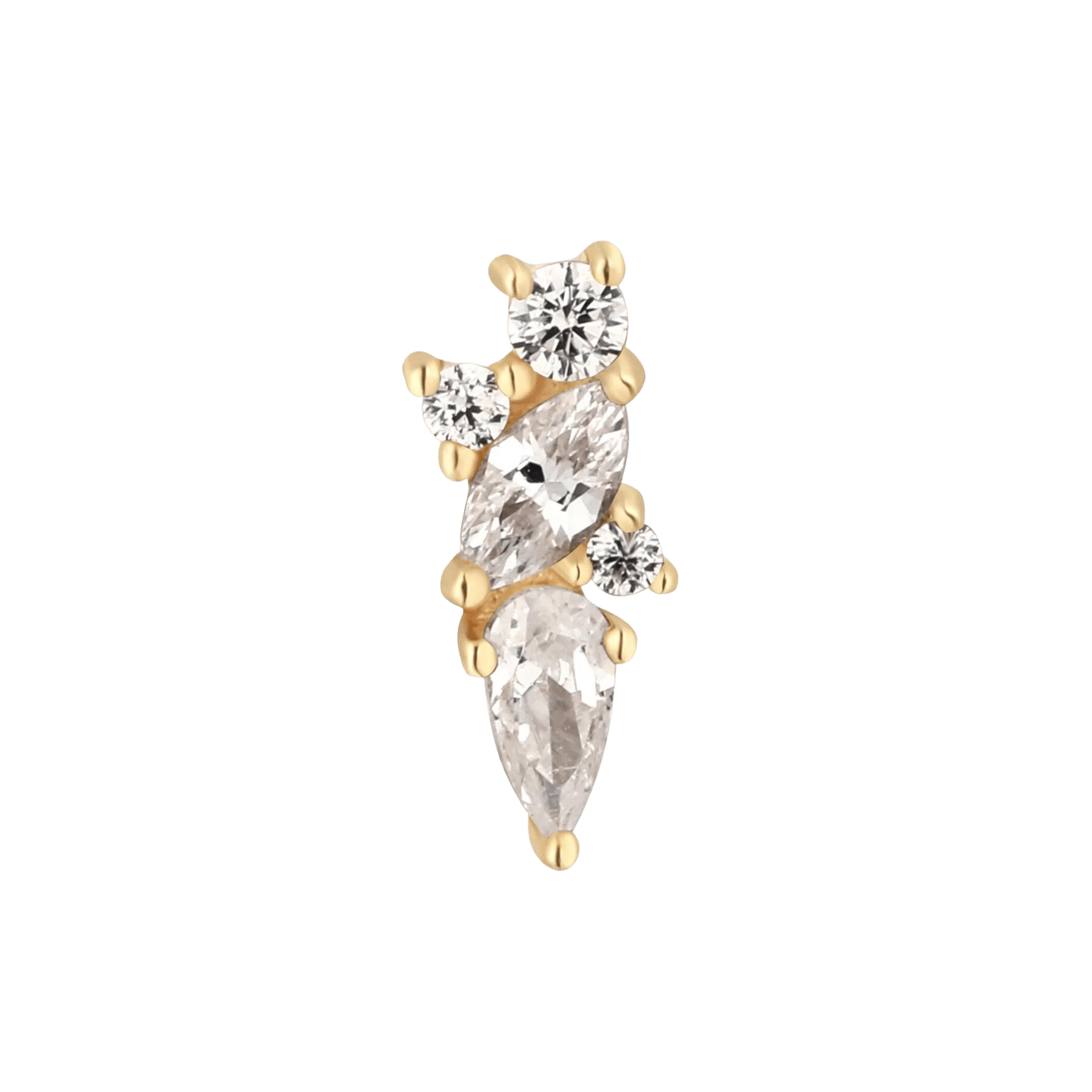 Visionary – 14K Gold CZ Threadless End