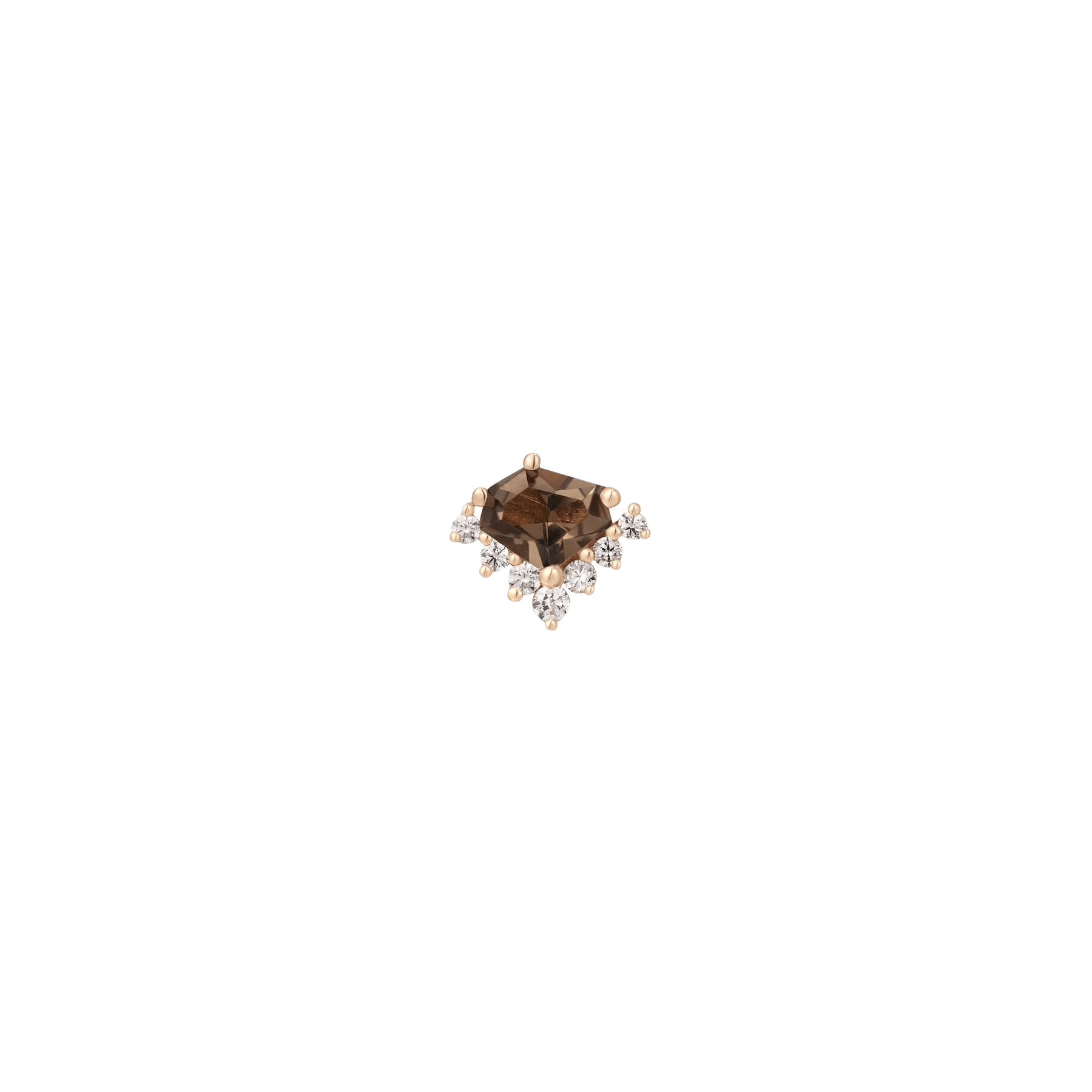 Bones + Honey – 14K Gold Smoky Quartz & CZ Threadless End
