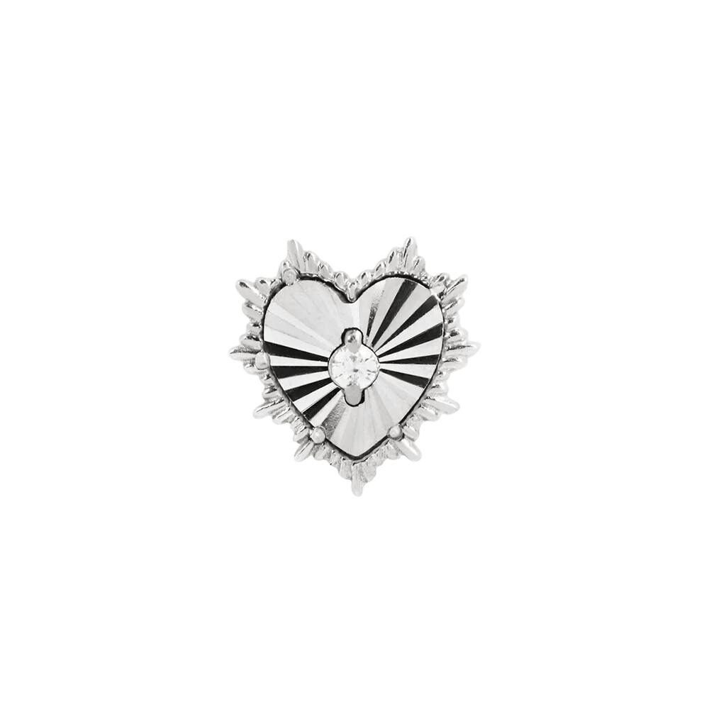 Bad Romance – 14K Gold Heart Threadless End with CZ