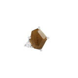 Elicit – 14K Gold Smokey Quartz & CZ Threadless End
