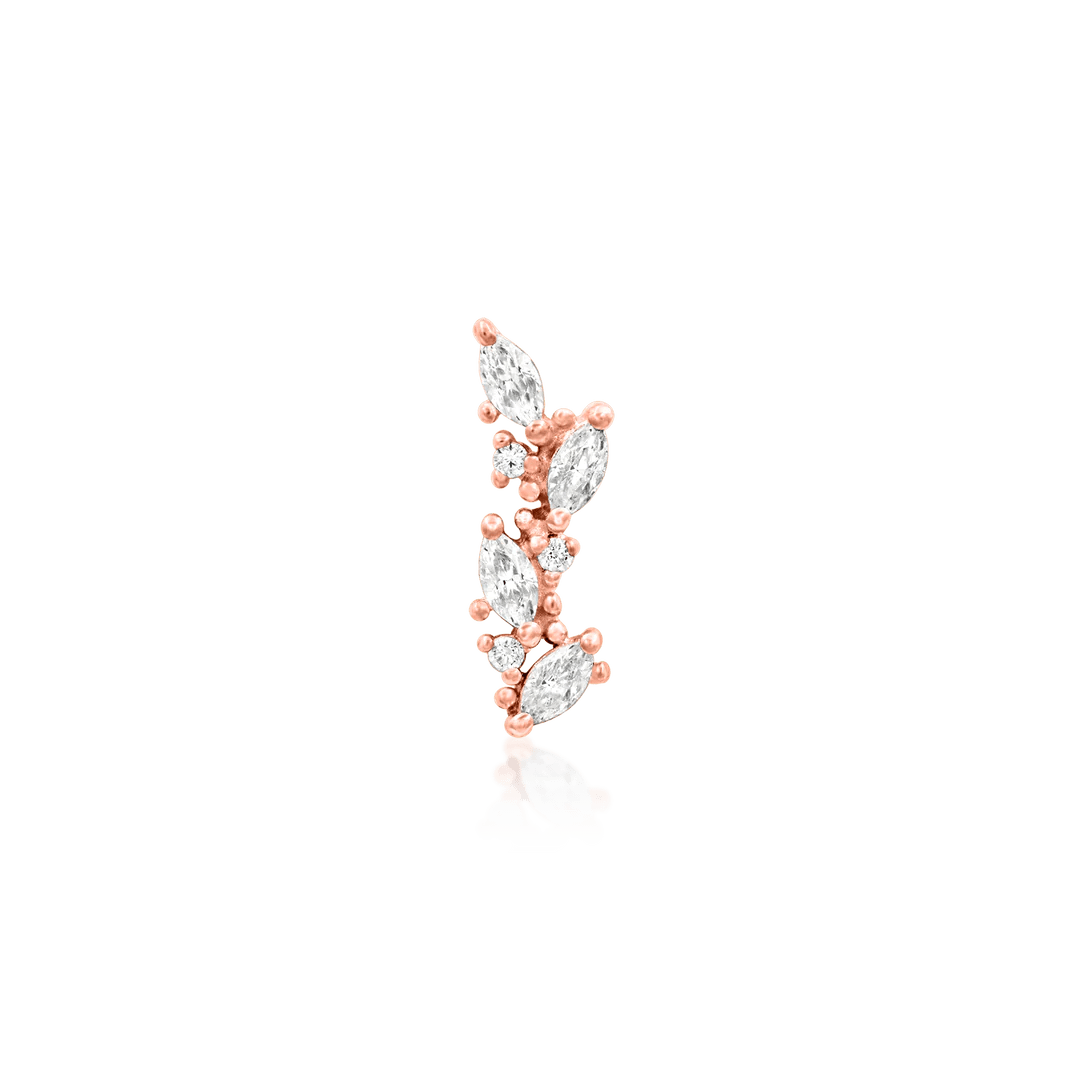 Andreia – 14K Gold & CZ Threadless End
