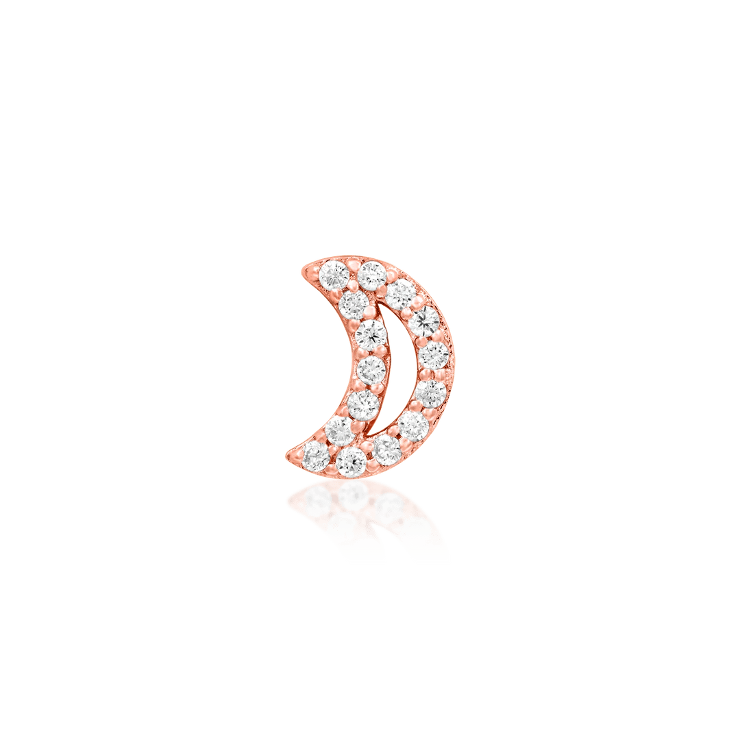 Lunar – 14K Gold & CZ Threadless End