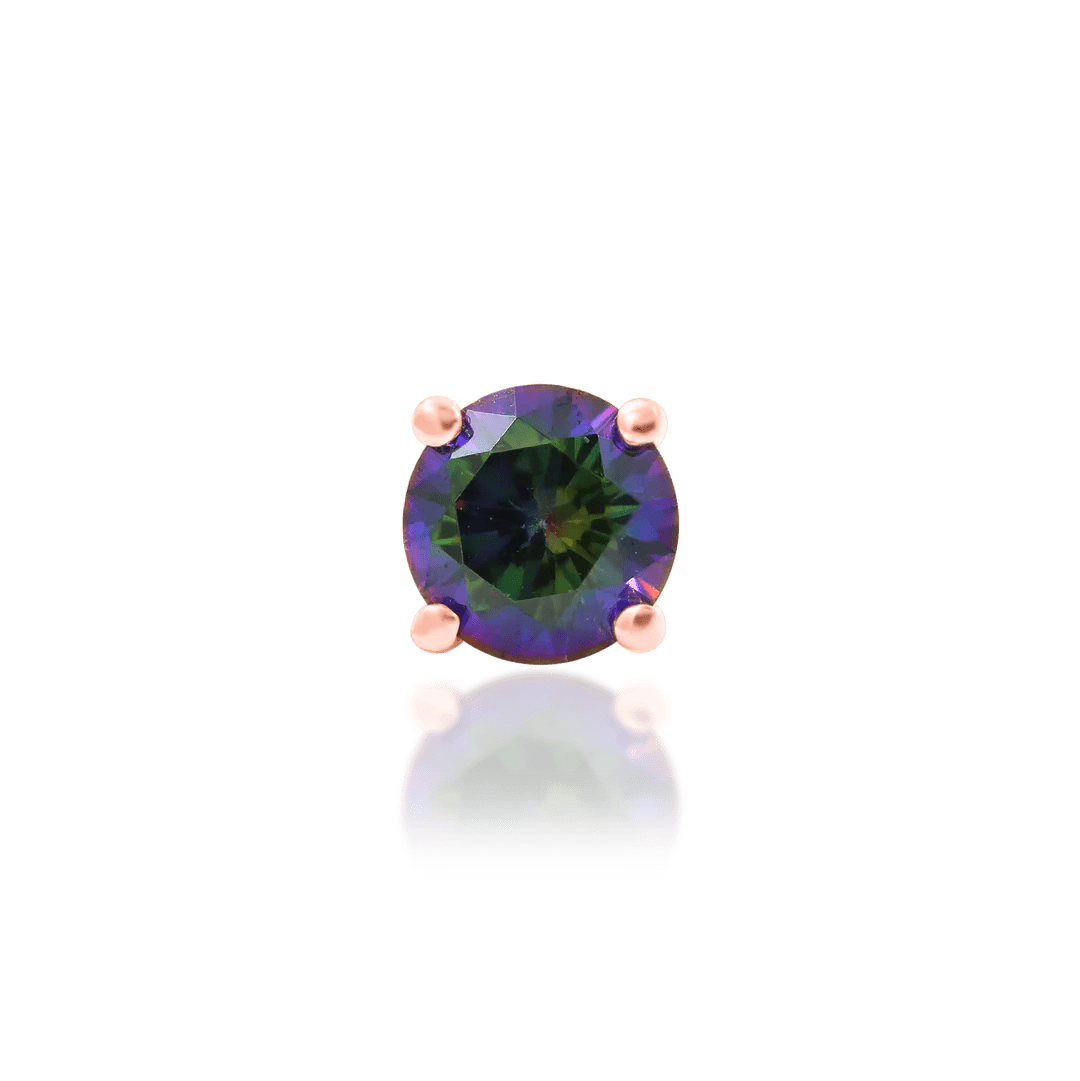 Mystic Prong-Set – 14K Gold & Mystic Topaz Threadless End