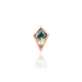Unice II – 14K Gold & Moss Agate Threadless End