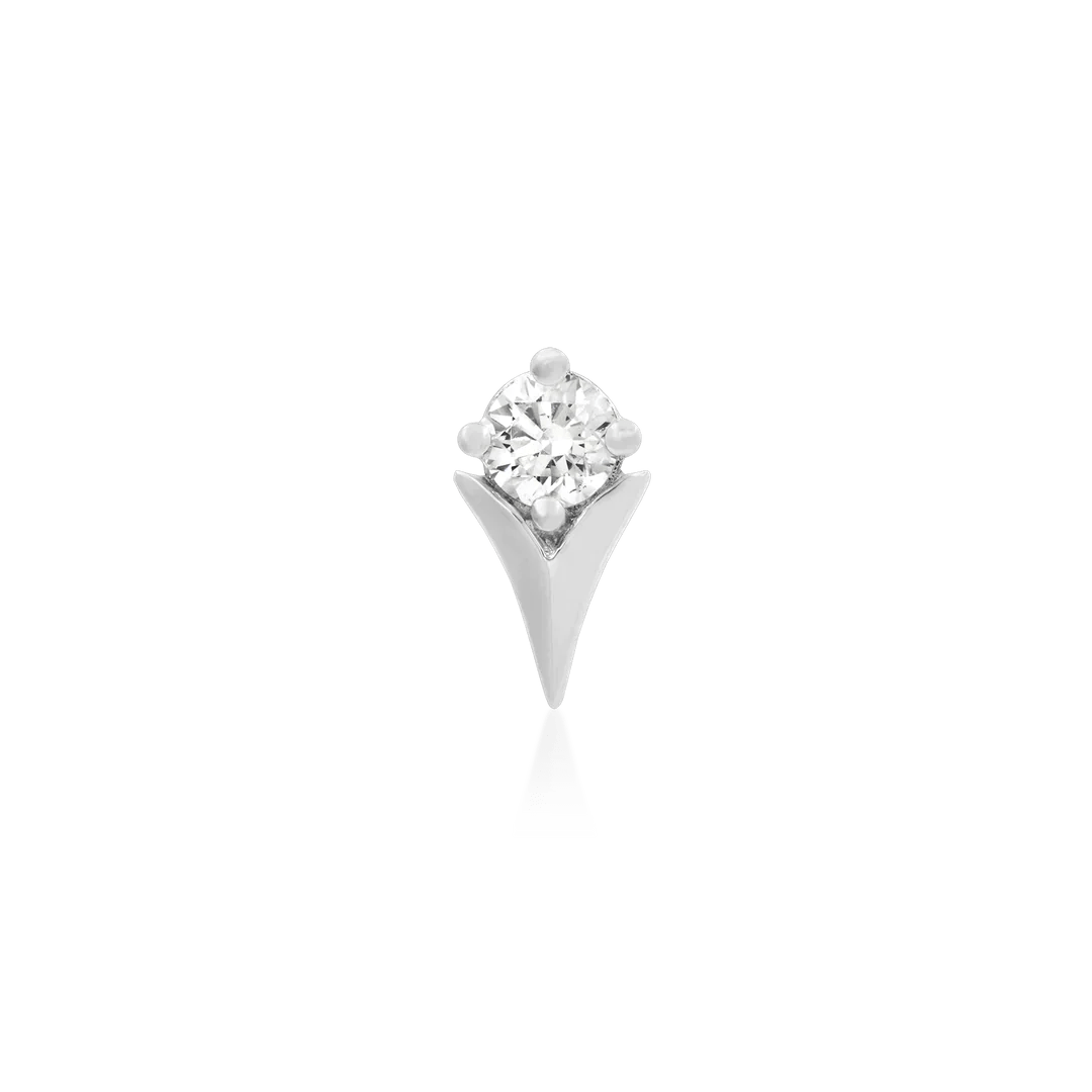 Tulpe mit Cz-Stein, 14 Karat Gold 