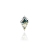 Unice II – 14K Gold & Moss Agate Threadless End