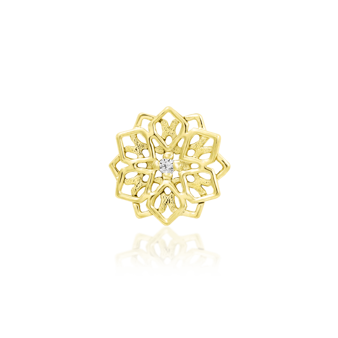 Chloe – 14K Gold & CZ Threadless End