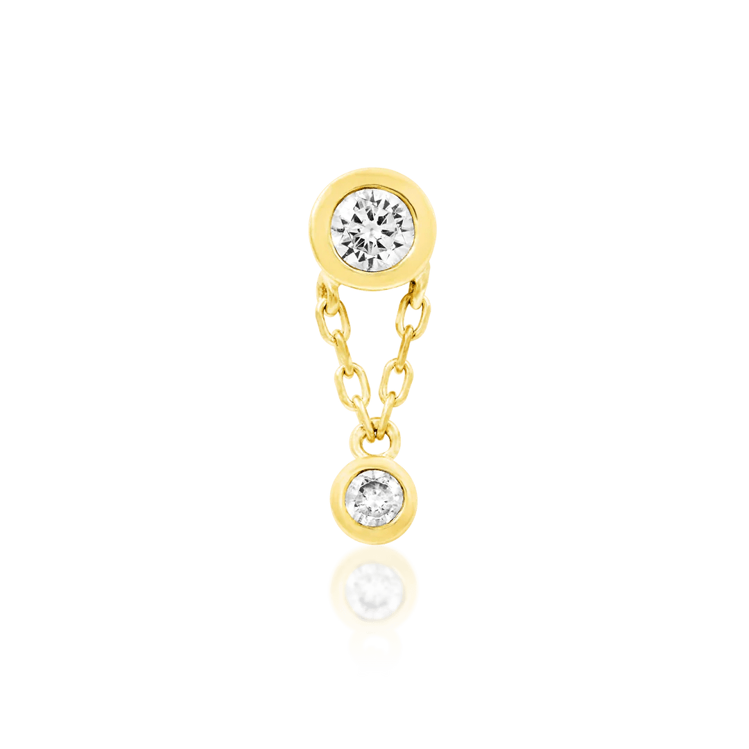 Cora Chains – 14K Gold Threadless End with CZ Dangle