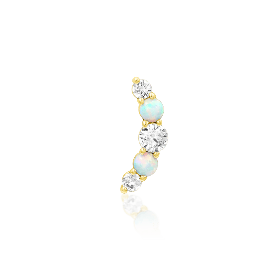 Dani Threadless -14K Gold, Threadless End
