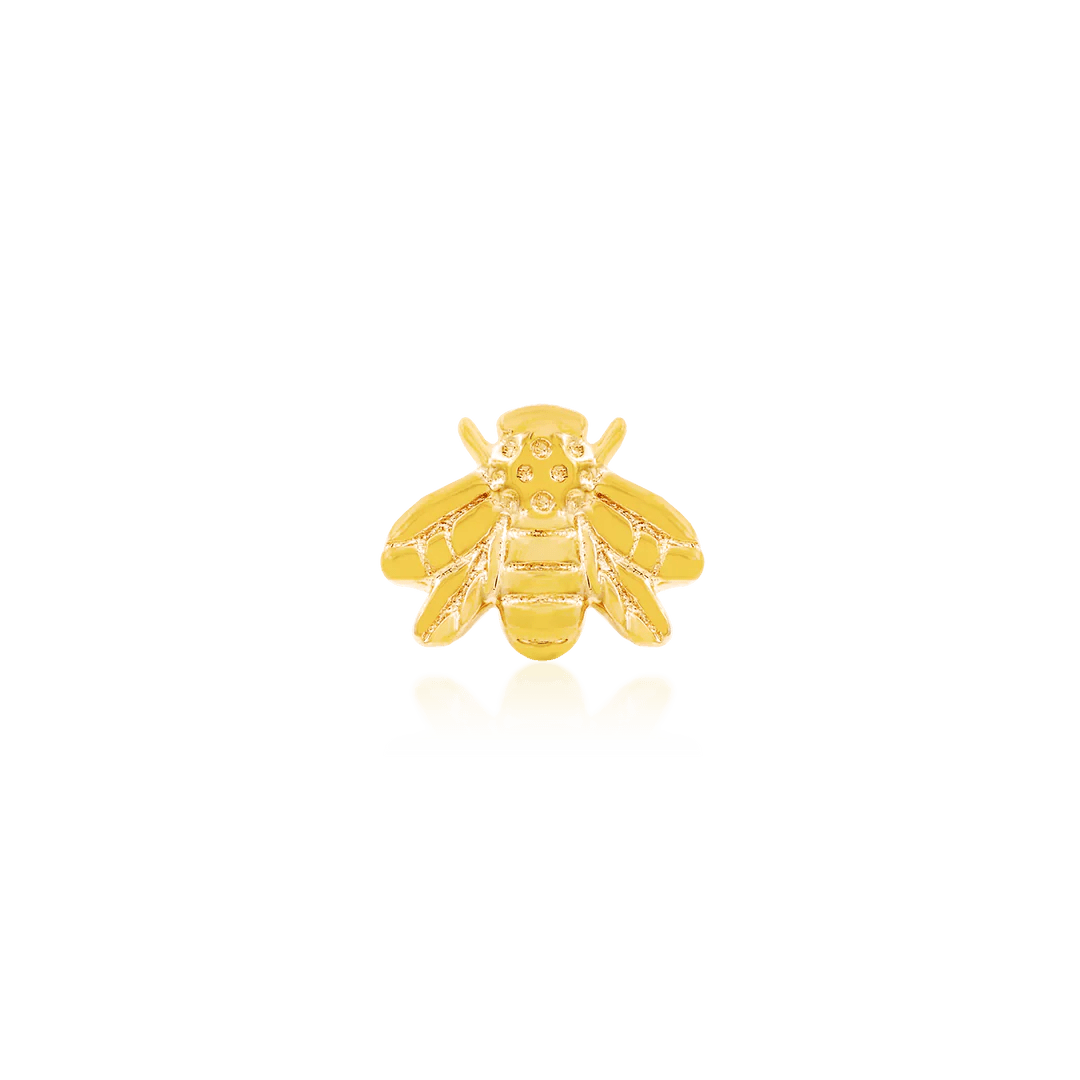 Gold Bee Threadless -14K Gold