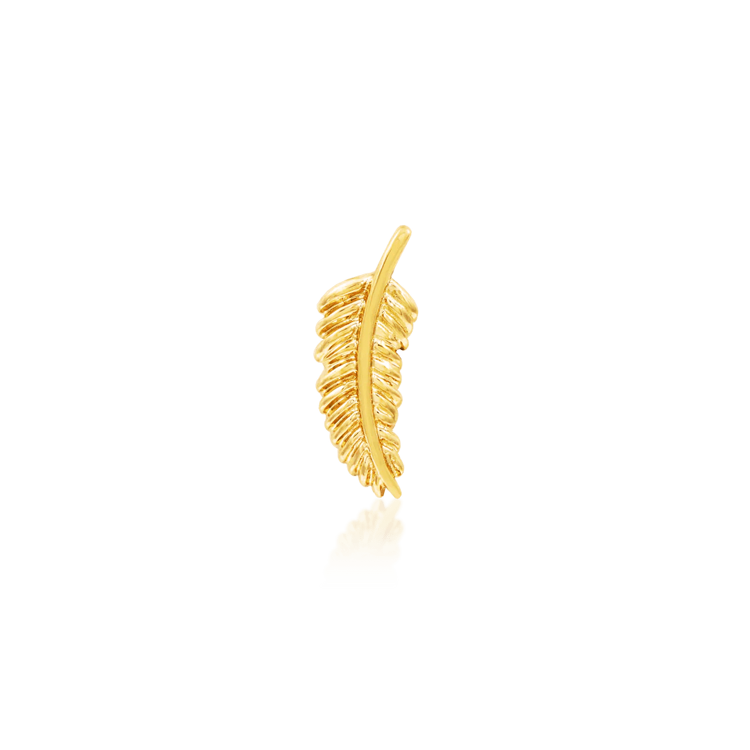 Feather Quill Threadless -14K Gold