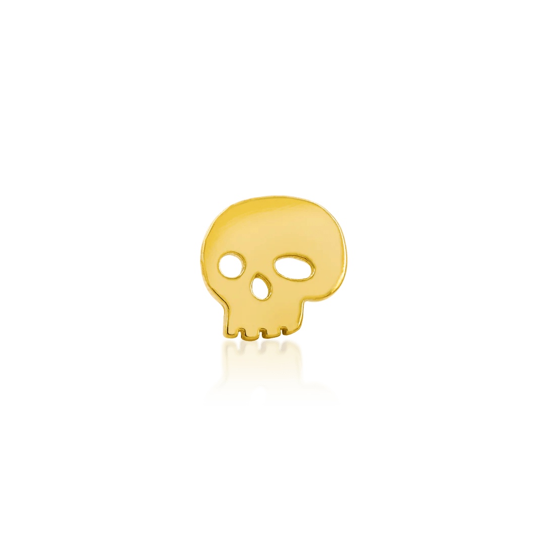 14K Gold Skull  - Threadless End