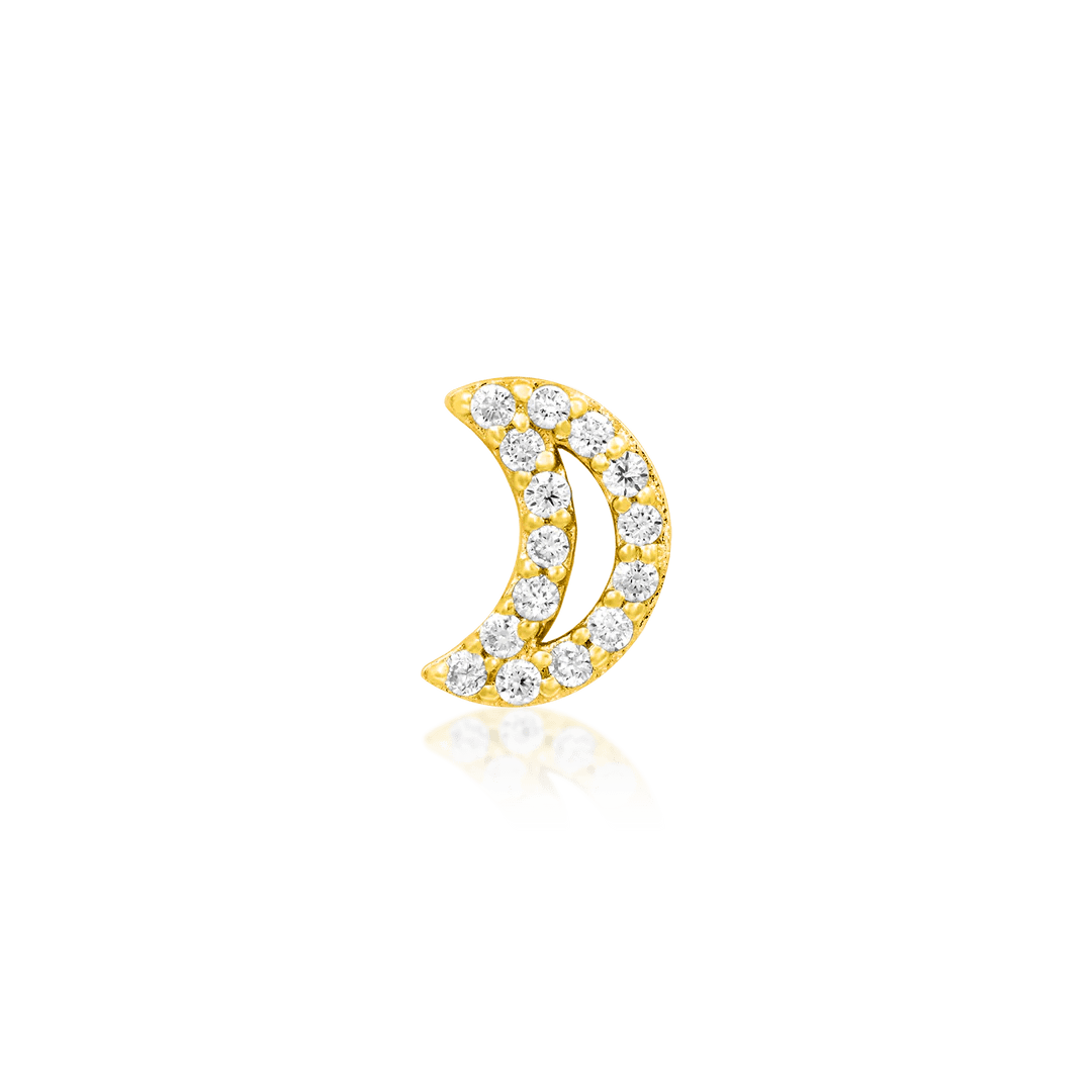 Lunar – 14K Gold & CZ Threadless End