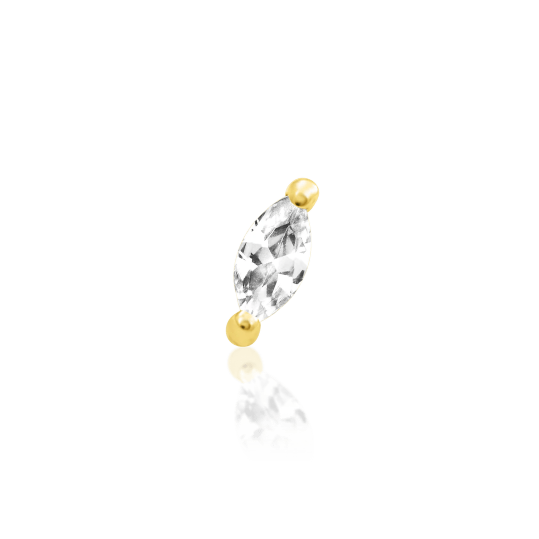 Marquise Threadless -14K Gold