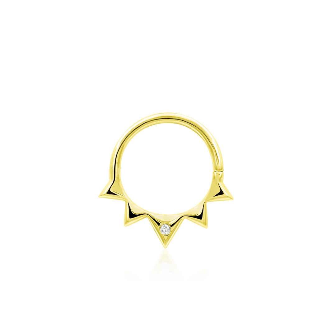 Starfire Seam Ring – 14K Gold with Cubic Zirconia