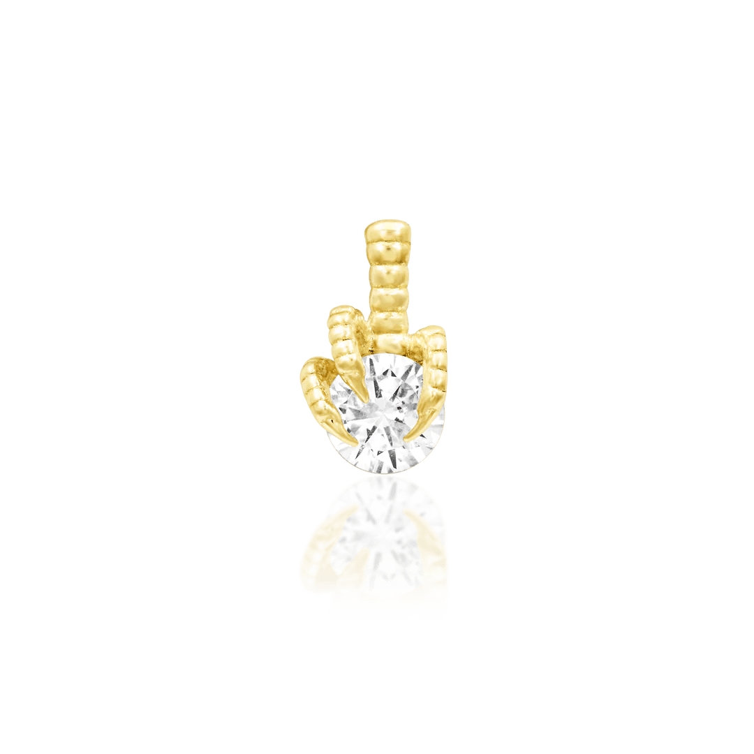 Tiamat – 14K Gold & CZ Dragon Claw Threadless End