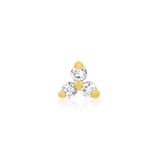 Trinity CZ – 14K Gold & CZ Threadless End